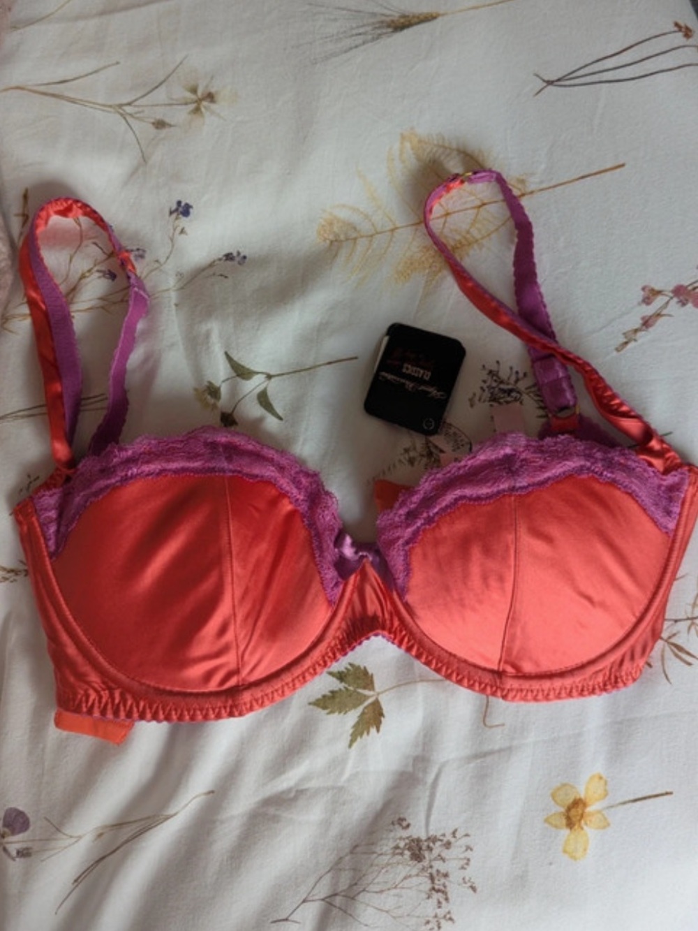 Agent Provocateur Bra New Satin Balconette Vintage Lingerie Orange